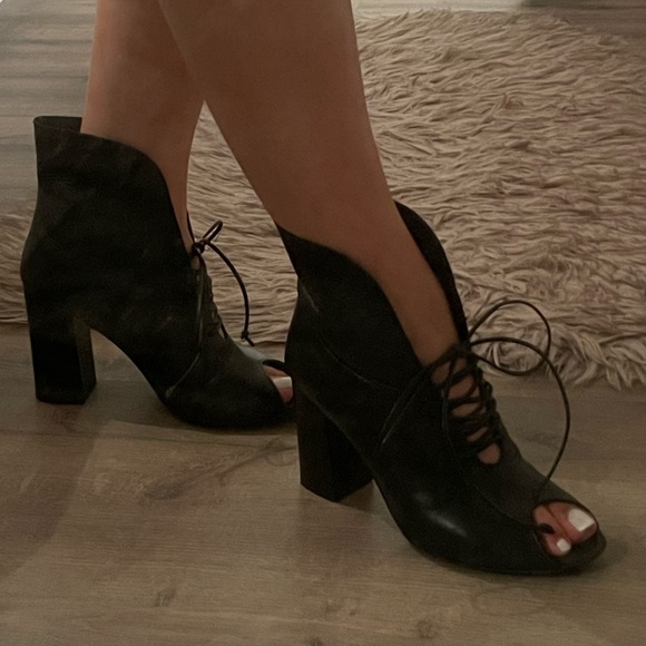 Italian Peep Toe Bootie - Picture 3 of 5